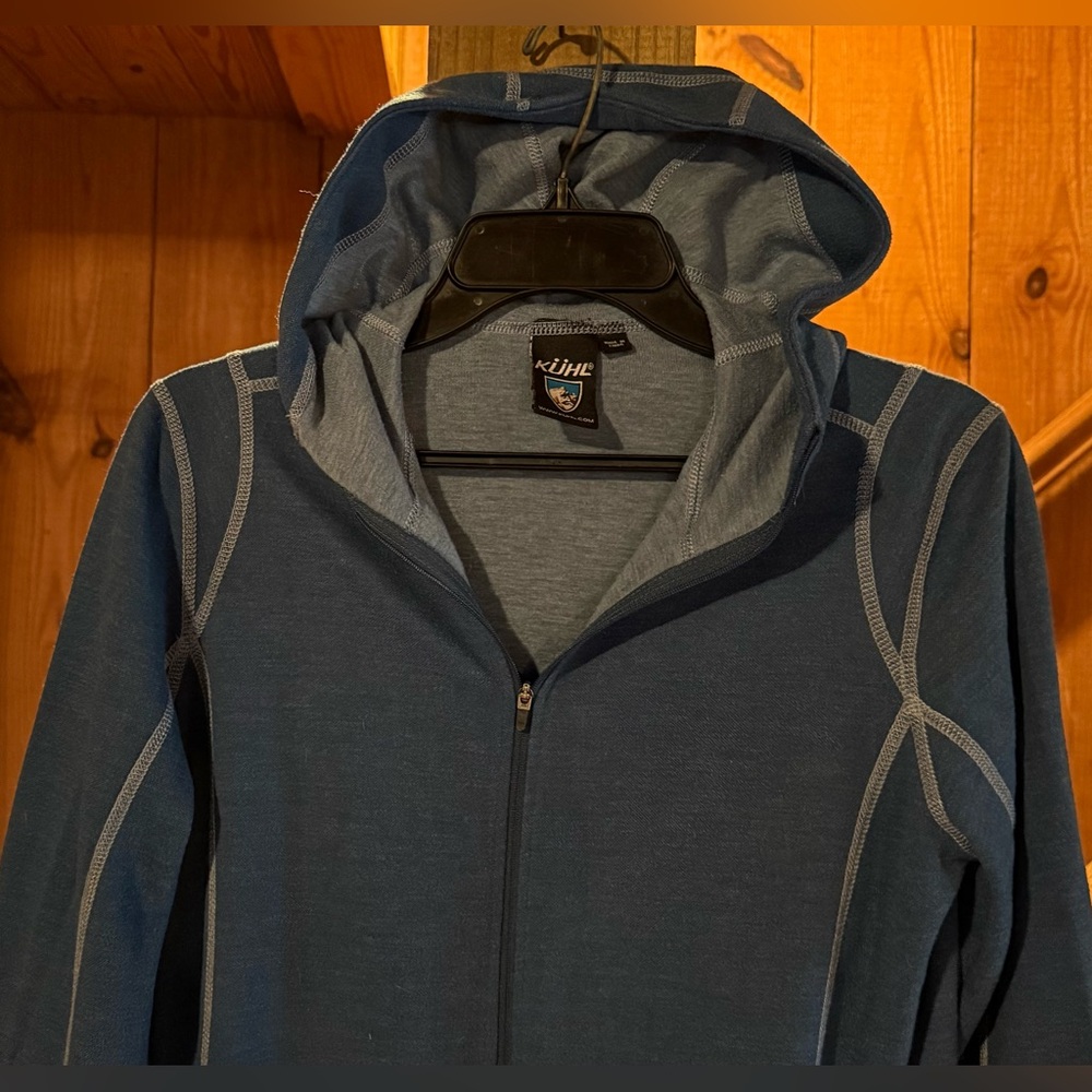 Kuhl Stargazer Moongazer Womens Small Blue Polyester Hooded Zip Up Jacket - Picture 2 of 7